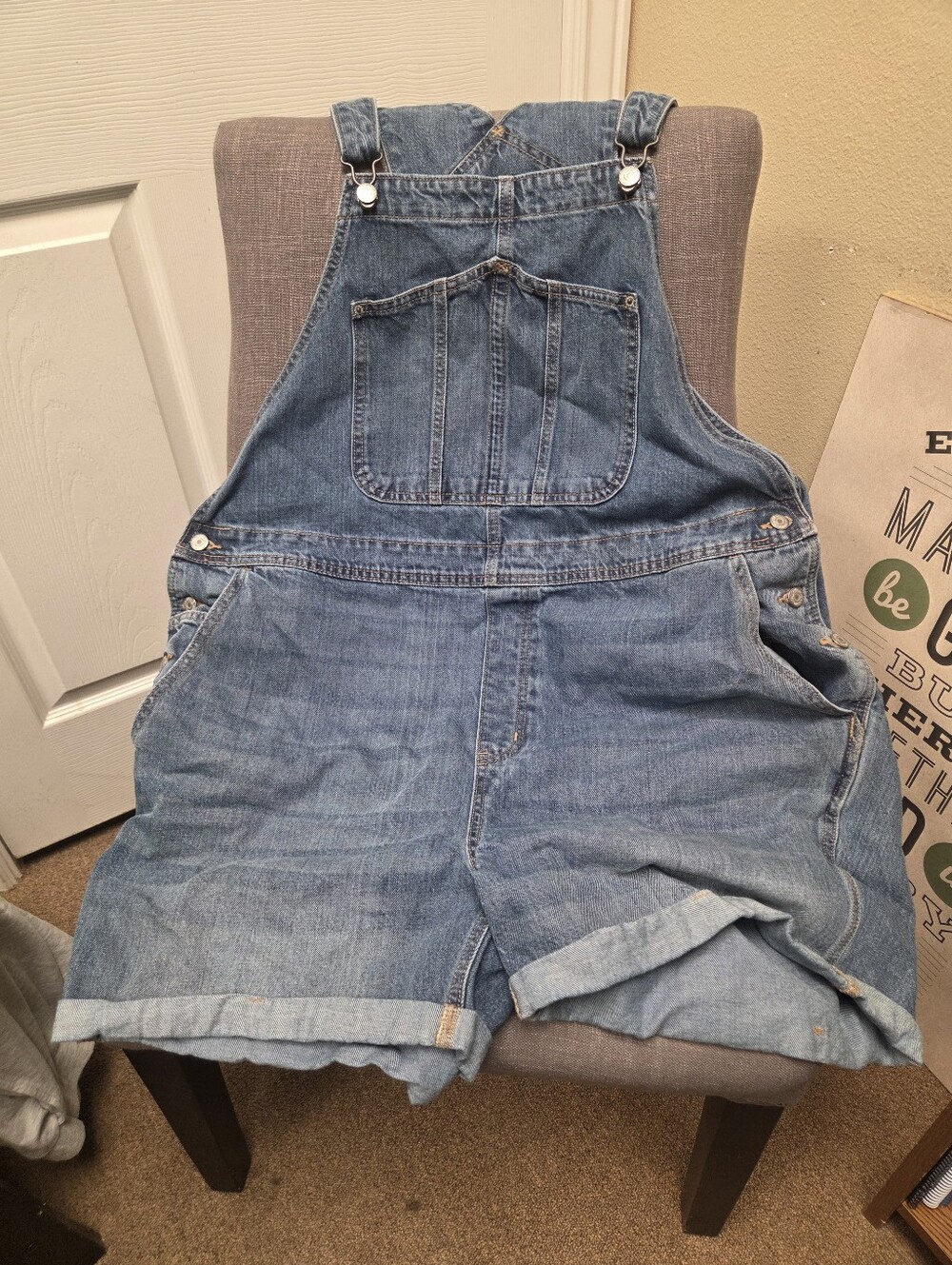 Old Navy Light Blue Denim Short Overalls